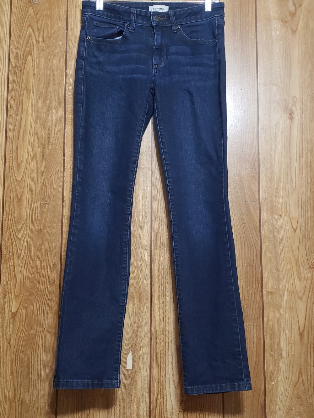 Straight Leg Jeans Size 4 Blue Stretch Sonoma Medium Wash Cotton Blend